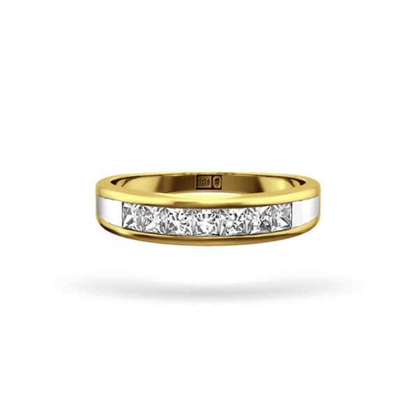 18K Gold Princess Diamond Half Eternity Ring 1.00CT H/SI - Image 2