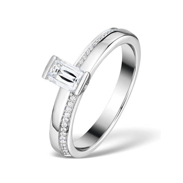 0.57ct Ideal Prince Cut Diamond and 18K White Gold H/SI Ring - SIZE L - Image 1