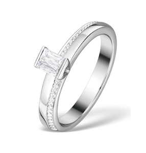 0.30ct Ideal Prince Cut Diamond and 18K White Gold H/SI Ring - SIZE M