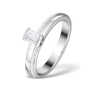 0.30ct Ideal Prince Cut Diamond and 18K White Gold H/SI Ring - SIZE M