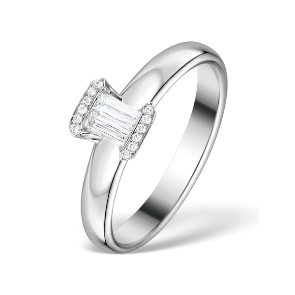 0.30ct Ideal Prince Cut Diamond and 18K White Gold H/SI Ring - SIZE K - Image 1