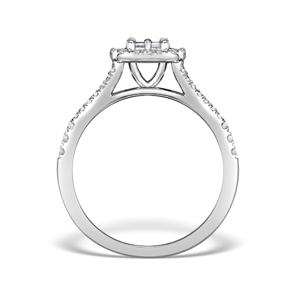 Halo Engagement Ring 0.65ct Prince Cut H/SI Diamonds 18K White Gold SIZES I L - Image 2
