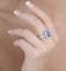 0.74ct Diamond 1.55ct Sapphire and 18K White Gold Cluster Ring - image 3