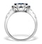 0.74ct Diamond 1.55ct Sapphire and 18K White Gold Cluster Ring - image 2