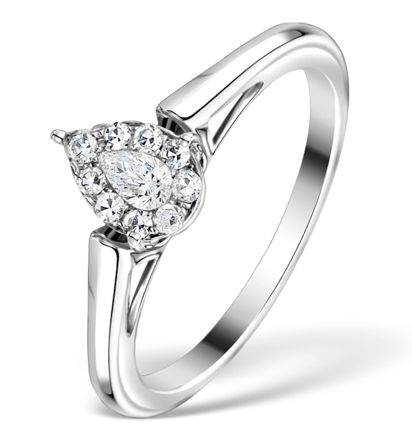 0.25ct Diamond and 18K White Gold Galileo Ring FT68 - image 1