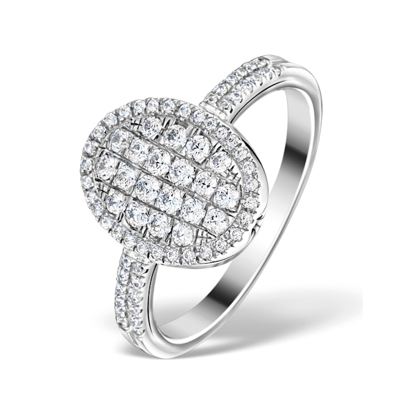 Halo Engagement Ring Galileo with 0.80ct of Diamonds in 18K Gold FT72 - Image 1