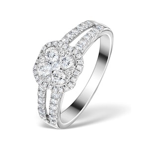 Halo Engagement Ring Galileo 0.90ct of Diamonds in 18K Gold - FT73