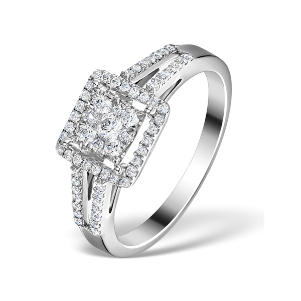 Halo Engagement Ring Galileo 0.50ct of Diamonds in 18K Gold - FT75 - Image 1