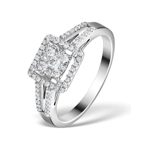 Halo Engagement Ring Galileo 0.50ct of Diamonds in 18K Gold - FT75
