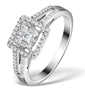 Halo Engagement Ring Galileo 0.50ct of Diamonds in 18K Gold - FT75