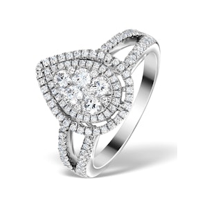 Halo Engagement Ring Galileo with 1ct of Diamonds in 18KW Gold - FT77