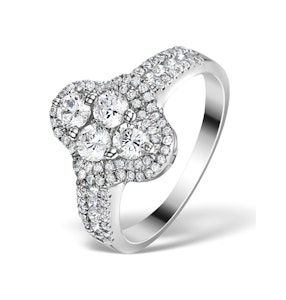 Halo Engagement Ring Galileo 1.25ct Diamonds 18KW White Gold FT78