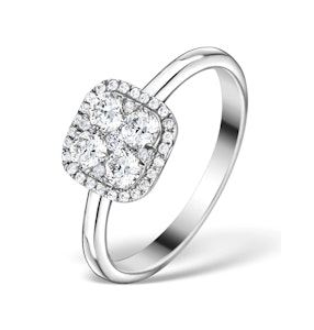 0.70ct Diamond Engagement and 18K White Gold Galileo Ring FT79