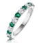 Emerald and 0.50ct Diamond Asteria Eternity Ring 18K White Gold - image 1