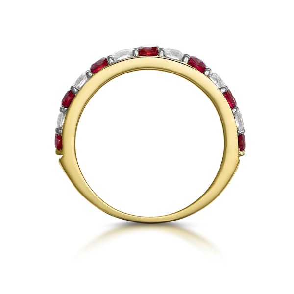 Ruby and 0.50ct Diamond Asteria Eternity Ring in 18K Gold - Image 3