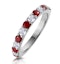 Ruby and 0.50ct Diamond Asteria Eternity Ring in 18K White Gold - image 1