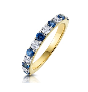 Sapphire and 0.50ct Diamond Asteria Eternity Ring in 18K Gold