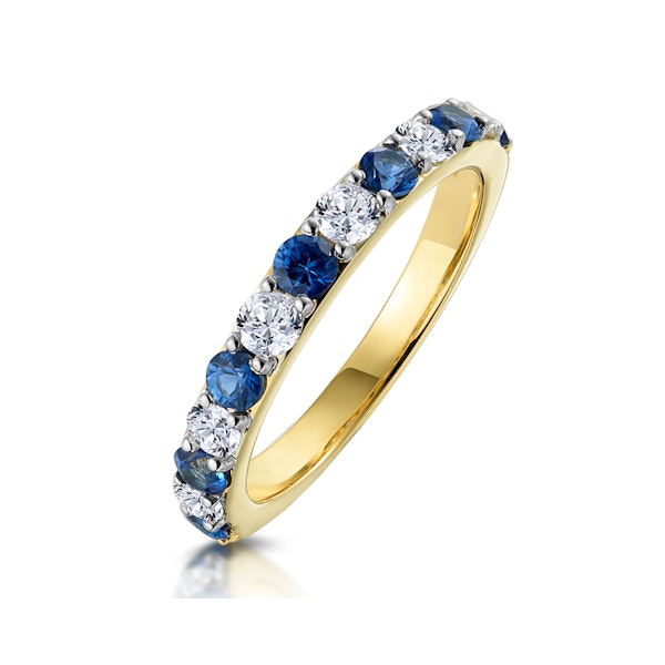 Sapphire and 0.50ct Diamond Asteria Eternity Ring in 18K Gold - Image 1