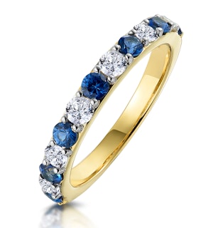Sapphire and 0.50ct Diamond Asteria Eternity Ring in 18K Gold
