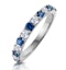 Sapphire and 0.50ct Lab Diamond Asteria Eternity Ring 9K White Gold - image 1