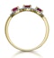 Ruby and Diamond Halo Trilogy Ring in 18K Gold - Asteria Collection - image 3