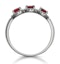 Ruby and Lab Diamond Halo Trilogy Ring in 9KW Gold - Asteria - image 3