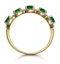 Emerald and Diamond Halo 5 Stone Asteria Ring in 18K Gold - image 3