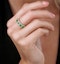 Emerald and Diamond Halo 5 Stone Asteria Ring in 18K Gold - image 2