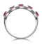 Ruby and Diamond Halo 5 Stone Asteria Ring in 18K White Gold - image 3
