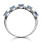 Sapphire and Diamond Halo 5 Stone Asteria Ring in 18K White Gold - image 3