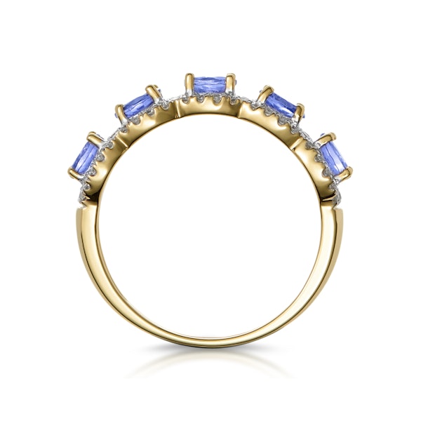 1.20ct Tanzanite Asteria Eternity Halo Diamond Ring in 18K Gold - Image 2