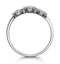 Sapphire and Diamond Halo Trilogy Asteria Ring in 18K White Gold - image 3