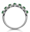 Emerald and Diamond Halo Eternity Ring 18KW Gold Asteria Collection - image 3