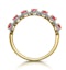 Ruby and Diamond Halo Eternity Ring in 18K Gold - Asteria Collection - image 3