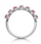 Ruby and Diamond Halo Eternity Ring in 18KW Gold - Asteria Collection - image 3