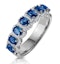 Sapphire and Diamond Halo Asteria Eternity Ring in 18KW Gold - image 1