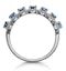 Sapphire and Diamond Halo Asteria Eternity Ring in 18KW Gold - image 3
