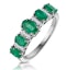 1.30ct Emerald and Lab Diamond Eternity Ring 9K White Gold - Asteria - image 1