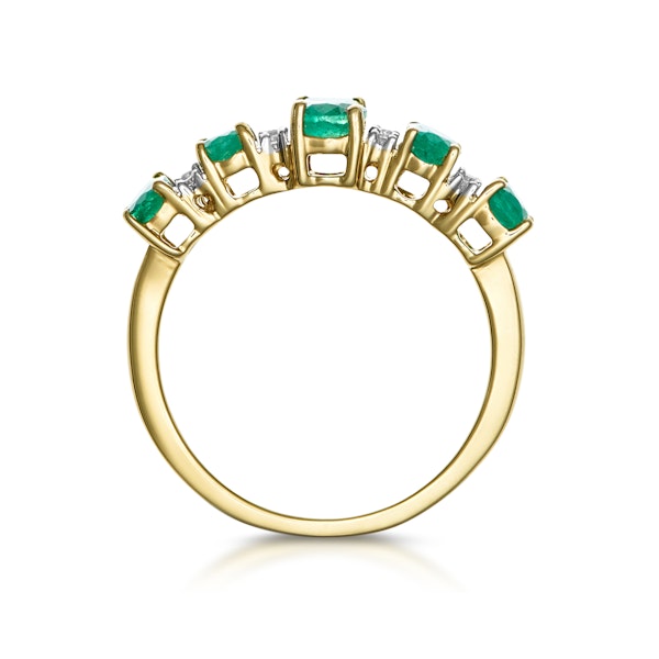 1.30ct Emerald and Lab Diamond Eternity Ring 9K Gold - Asteria - Image 3