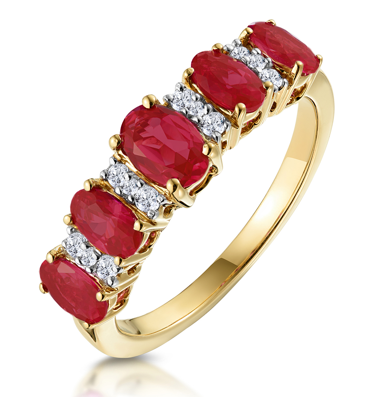1.85ct Ruby and Diamond Eternity Ring in 18K Gold - Asteria Collection