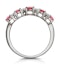 1.85ct Ruby and Lab Diamond Eternity Ring in 9K White  Gold - Asteria - image 3