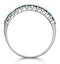 Emerald and Diamond Triple Row Asteria Eternity Ring in 18K W Gold - image 3