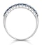 Sapphire and Diamond Triple Row Asteria Eternity Ring 18K White Gold - image 3