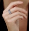 Sapphire and Diamond Triple Row Asteria Eternity Ring 18K White Gold - image 2