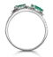 Emerald and Lab Diamond Halo Statement Ring 9KW Gold - Asteria - image 3
