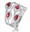 Ruby and Diamond Halo Statement Ring in 18KW Gold - Asteria Collection - image 1