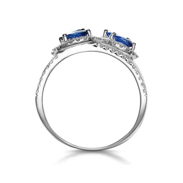 Sapphire and Lab Diamond Statement Ring in 9KW Gold - Asteria - Image 3