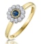 Sapphire and Diamond Halo Ring in 18K Gold - Asteria Collection - image 1