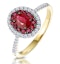 Ruby and Diamond Double Halo Ring in 18K Gold - Asteria Collection - image 1