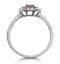Ruby and Diamond Double Halo Ring 18K White Gold - Asteria Collection - image 3